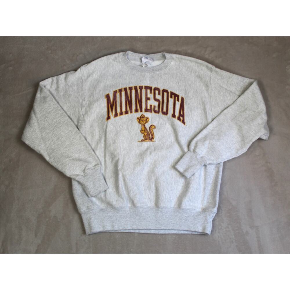Minnesota Golden Gophers Champion Reverse Weave Mens Medium Gray Sweatshirt Logo